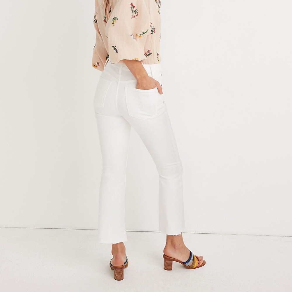 Cali Demi-Boot Jeans in Pure White: Raw-Hem Edition